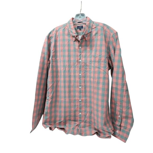 J Crew Shirt Mens Medium Slim Fit Pink Mango Orange Long Sleeve Button Large - Picture 3 of 10